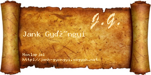 Jank Gyöngyi névjegykártya